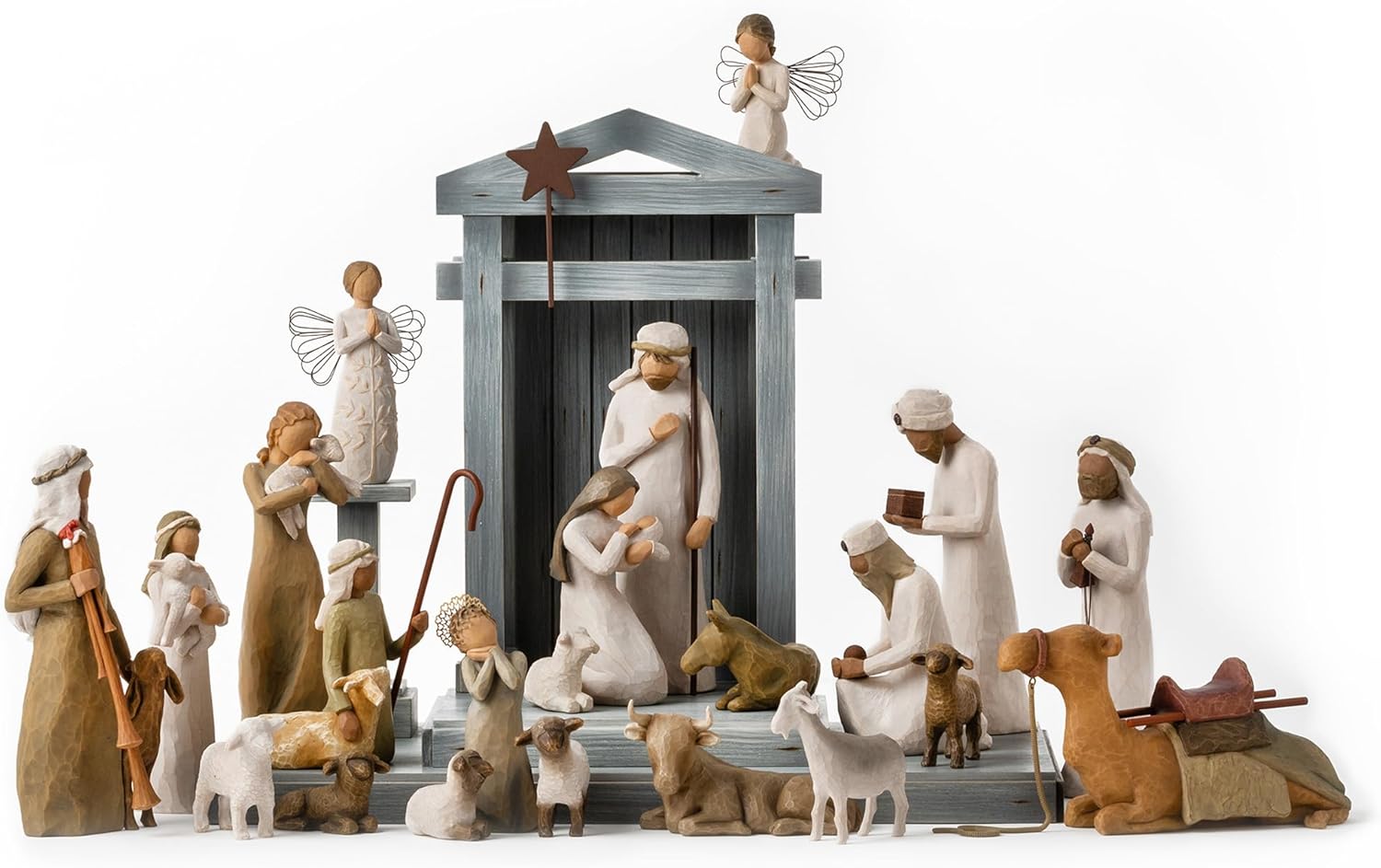 Willow Tree Nativity Premier Plus Shepherds Animals and Angels 24-Piece Set