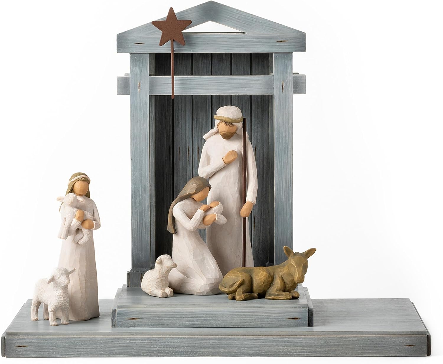 Willow Tree Nativity Deluxe: Starter Figures Plus Crèche 7-Piece Set