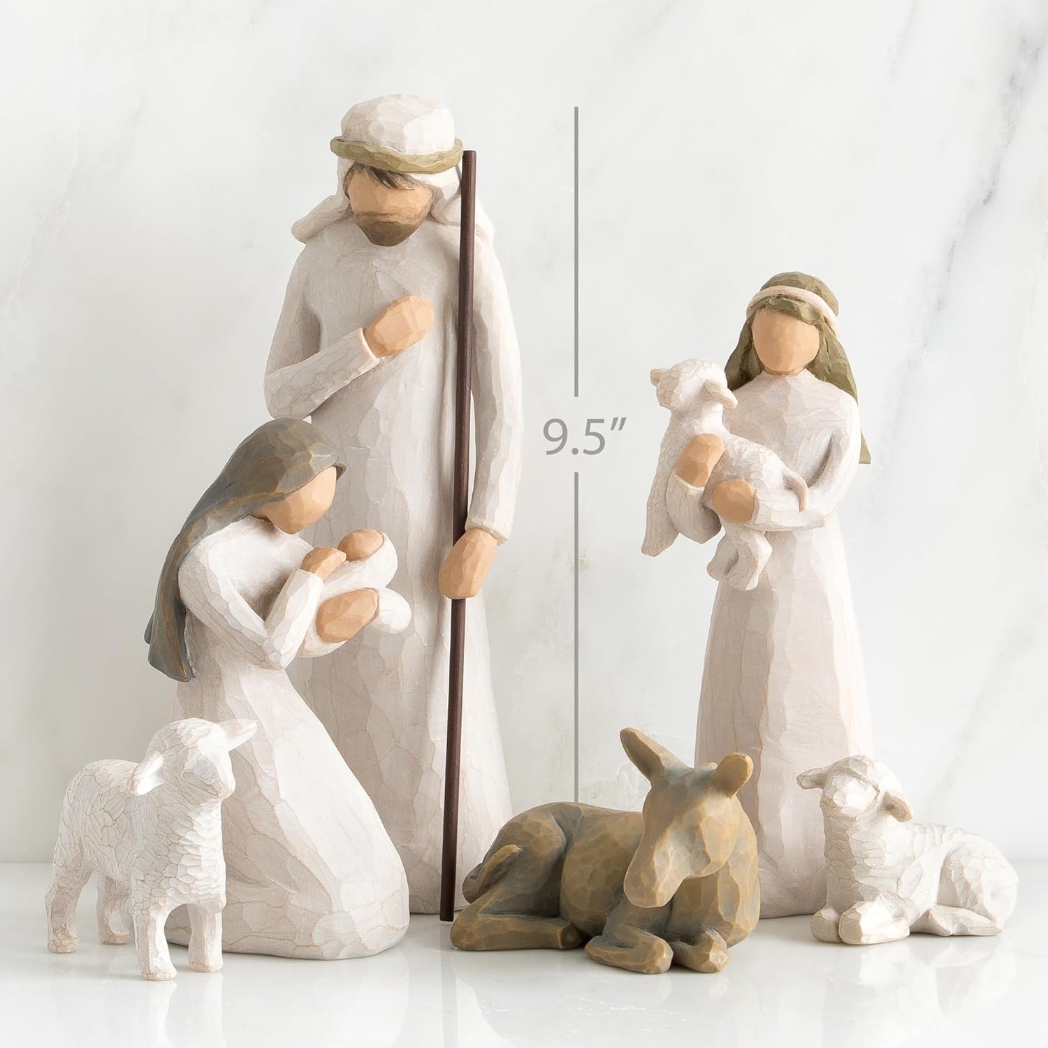 Willow Tree Nativity Deluxe: Starter Figures Plus Crèche 7-Piece Set