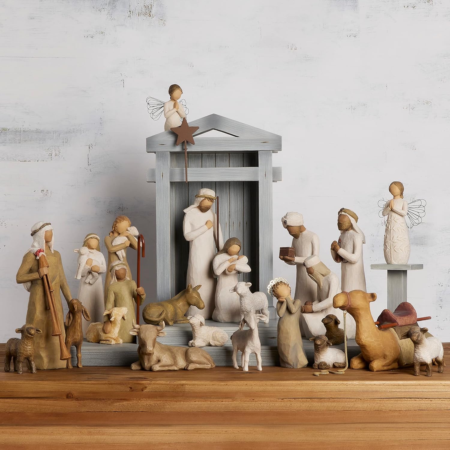 Willow Tree Nativity Premier Plus Shepherds Animals and Angels 24-Piece Set