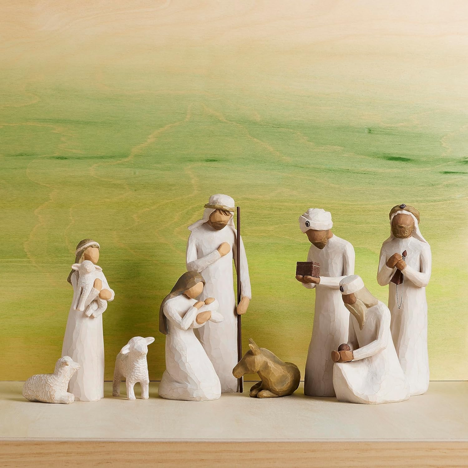 Willow Tree Nativity Starter Figures Plus Three Wisemen Sculpted Hand-Painted 9-Piece Set