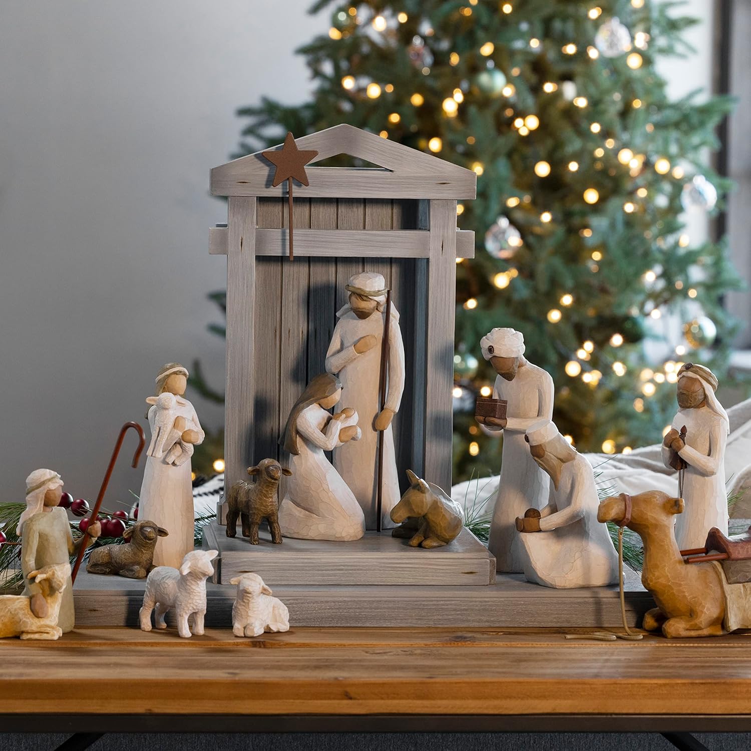 Willow Tree Nativity Deluxe Plus The Three Wise Men and Camel 14-Piece Set