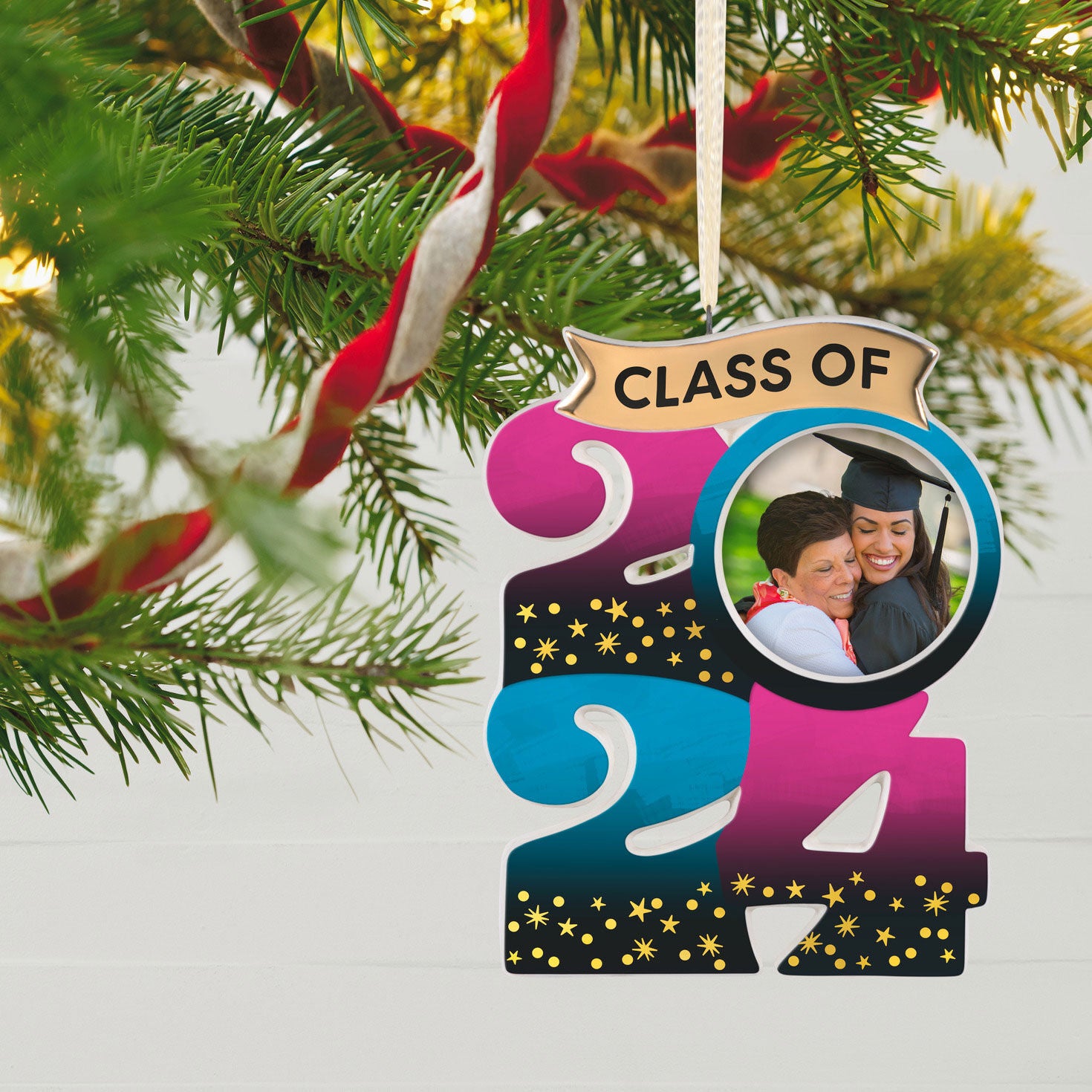 Congrats  Grad! 2024 Porcelain Photo Frame Ornament