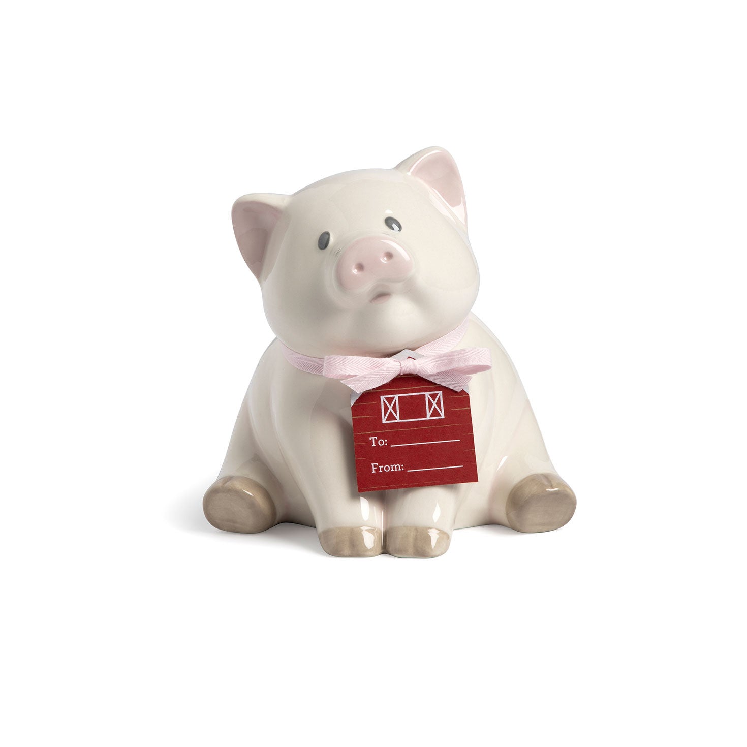 Demdaco Cream Piggy Bank, 6"