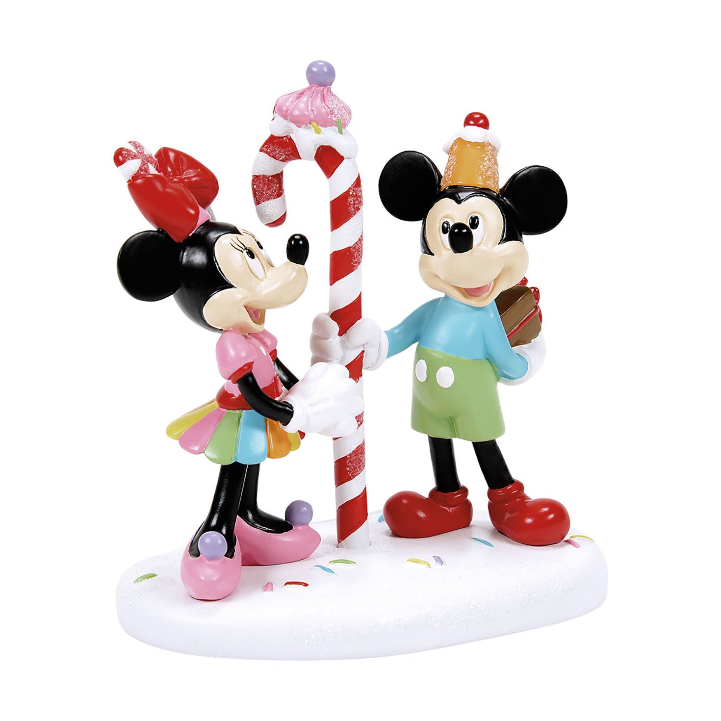 Disney Village Mickey and Minnie Share a Treat Figurine 3.3"