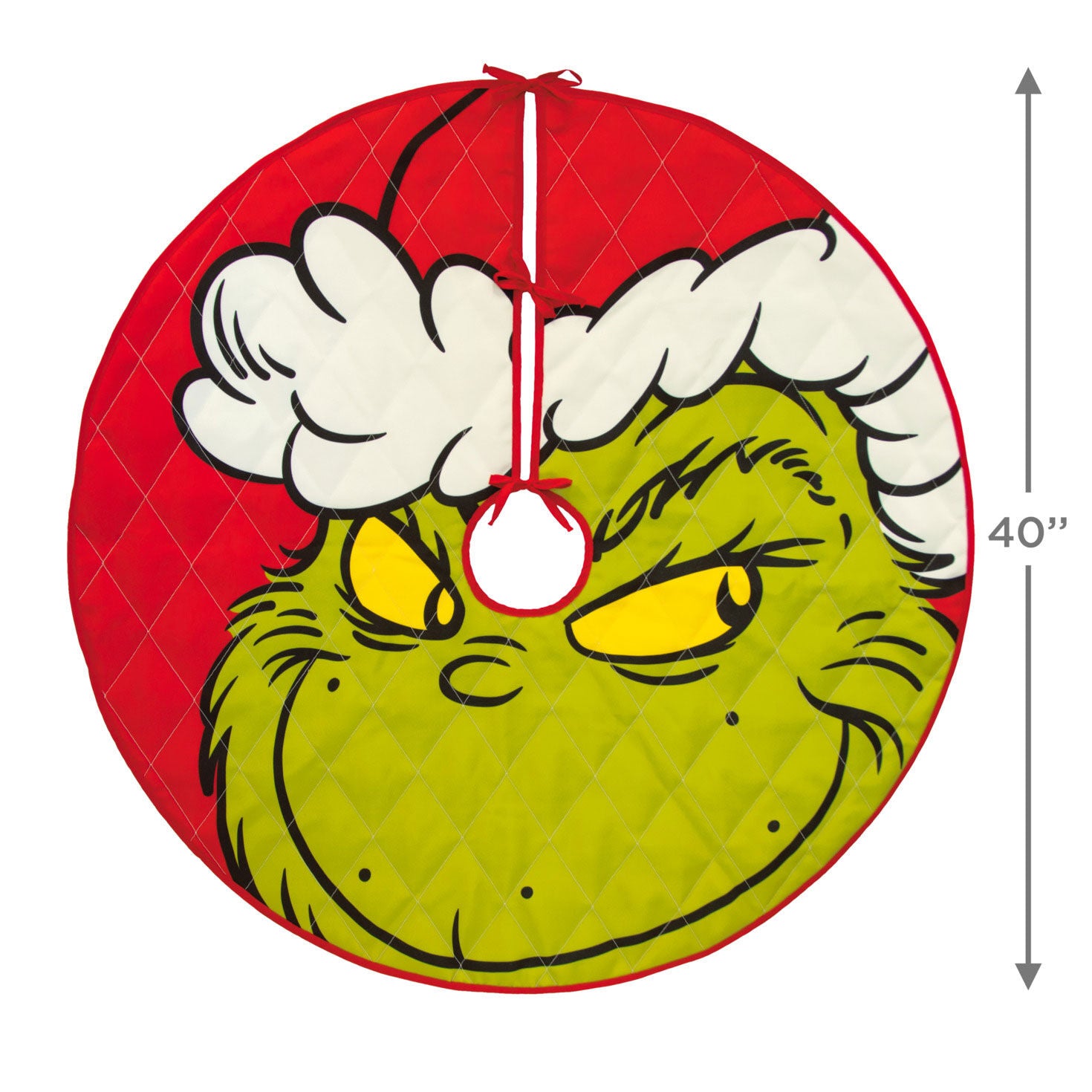 Dr. Seuss's How the Grinch Stole Christmas! Fabric Hallmark Tree Skirt, 40"