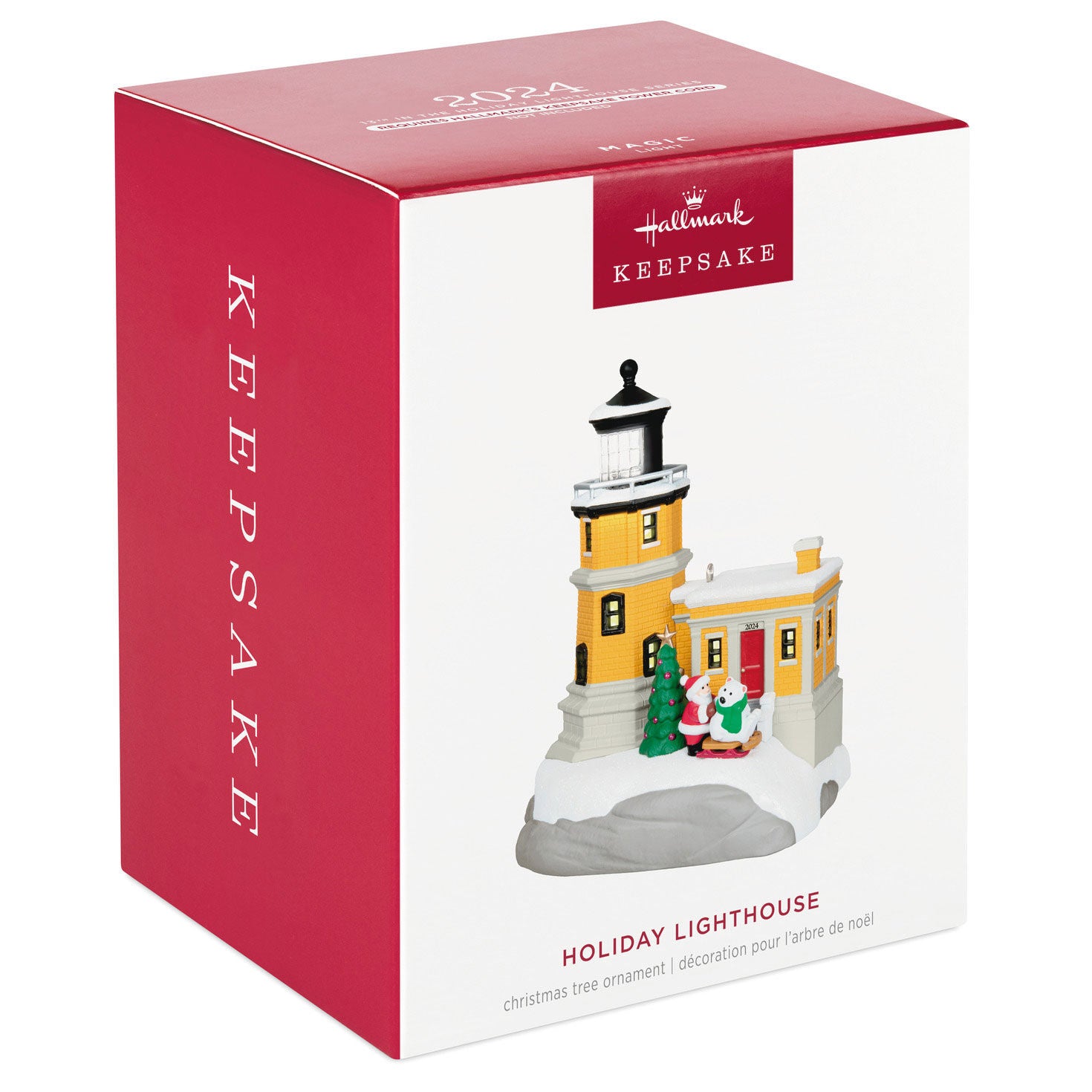 Holiday Lighthouse 2024 Ornament With Light