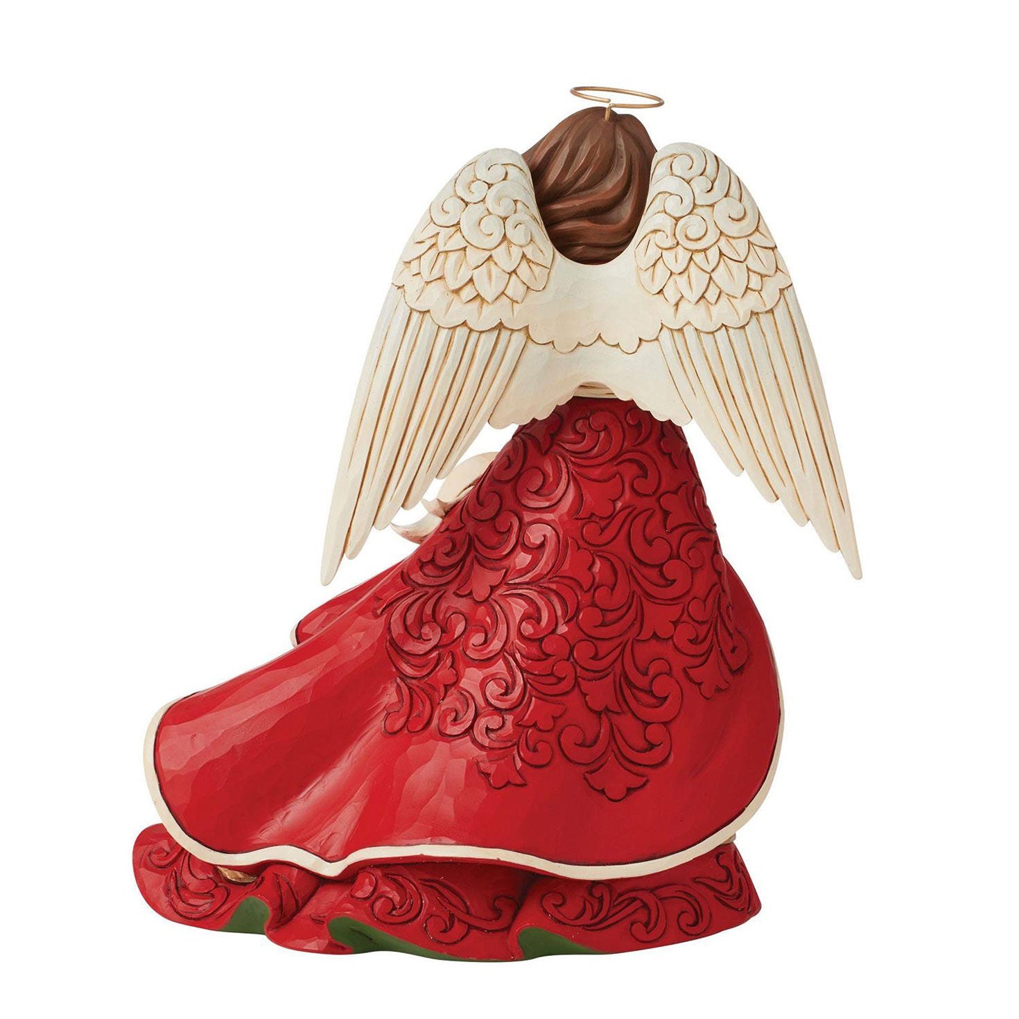 Jim Shore Red Christmas Angel Figurine, 8.6"