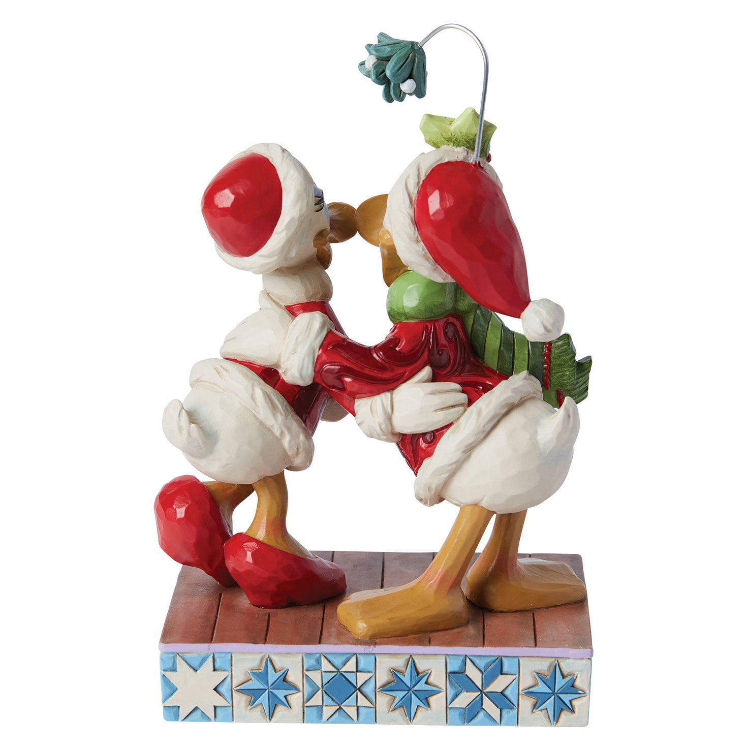 Jim Shore Disney Donald and Daisy Duck Under Mistletoe Figurine, 6.1"