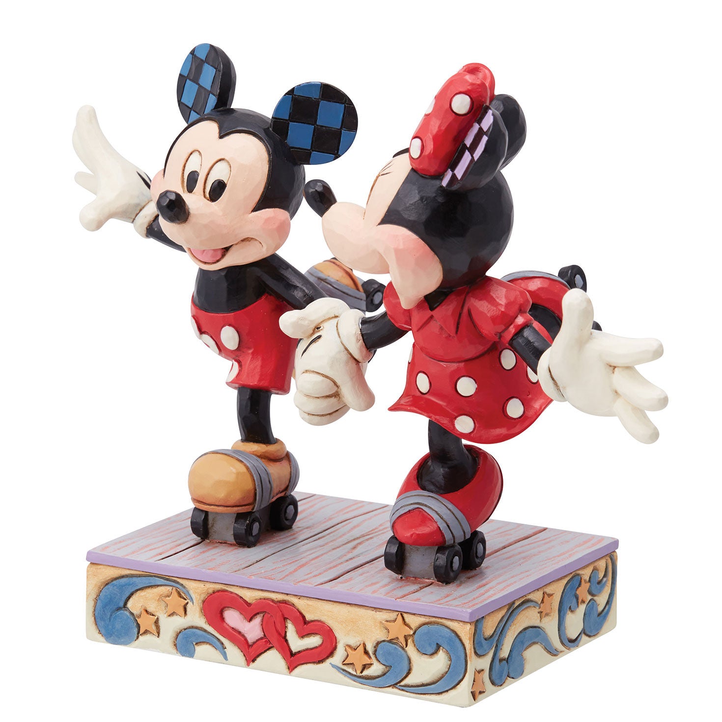 Jim Shore Disney Mickey and Minnie Roller Skating Figurine, 5.5"