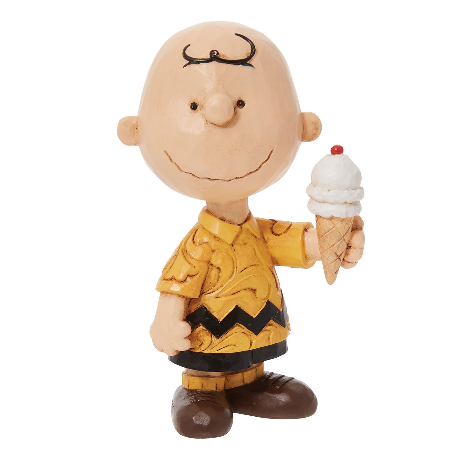 Jim Shore Peanuts Mini Charlie Brown With Ice Cream Cone Figurine, 3.25"