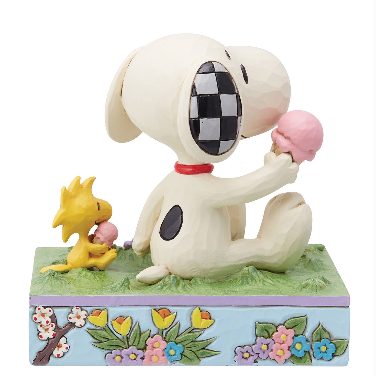 Jim Shore Peanuts Snoopy and Woodstock Eating Ice Cream Figurine, 5.12"