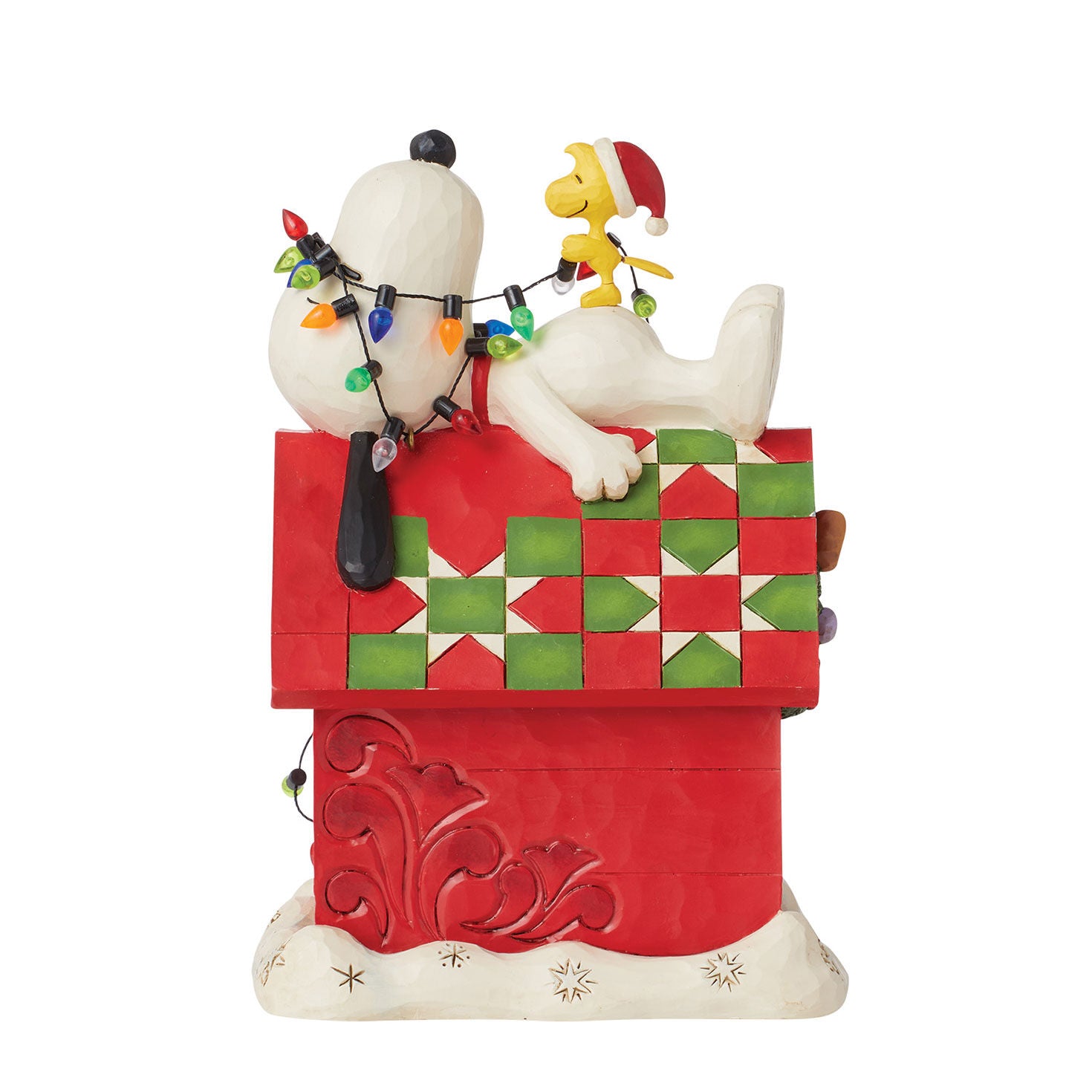 Jim Shore Peanuts Snoopy on Doghouse Holiday Countdown Calendar, 7"