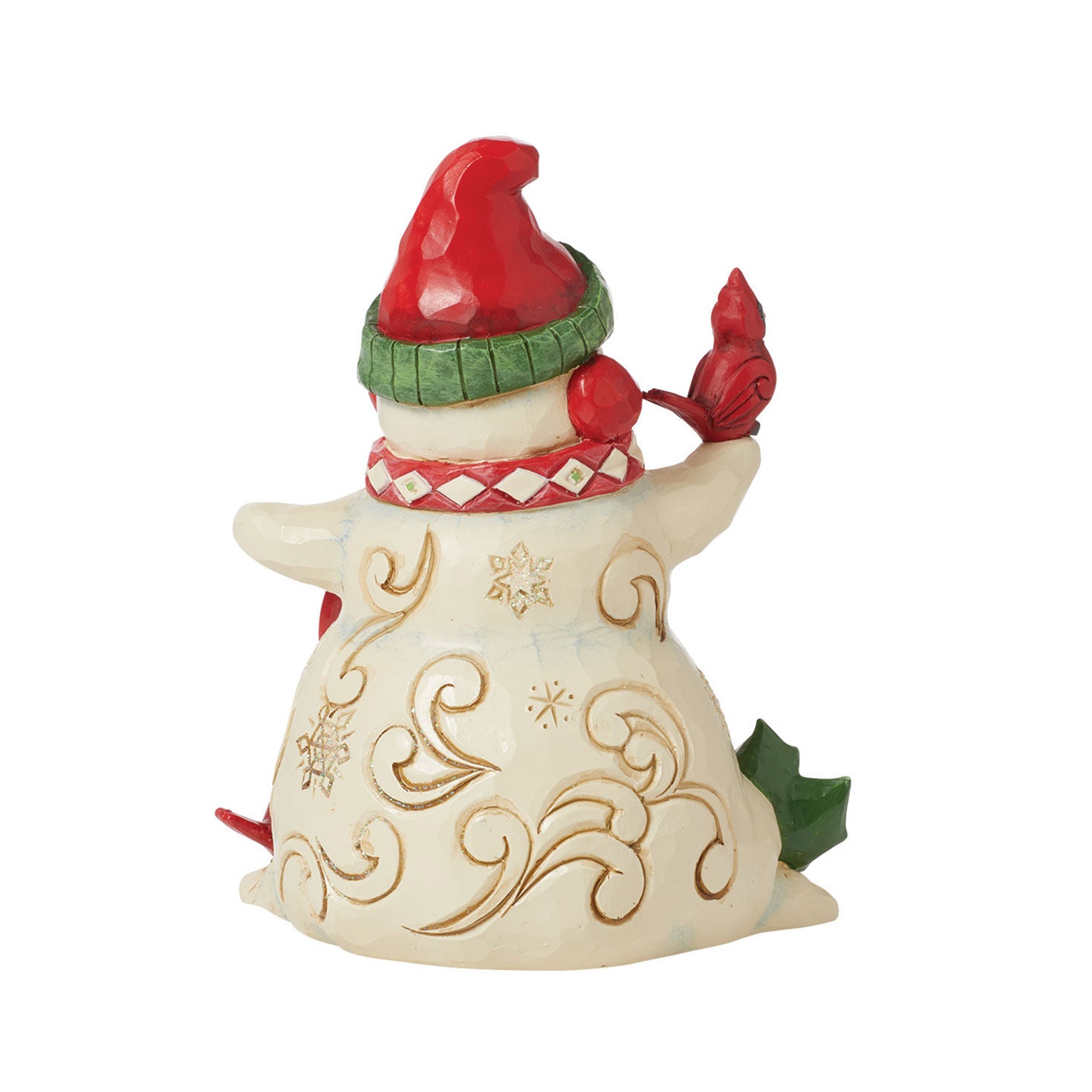 Jim Shore Snowman With Earmuffs and Cardinal Figurine, 5.5"