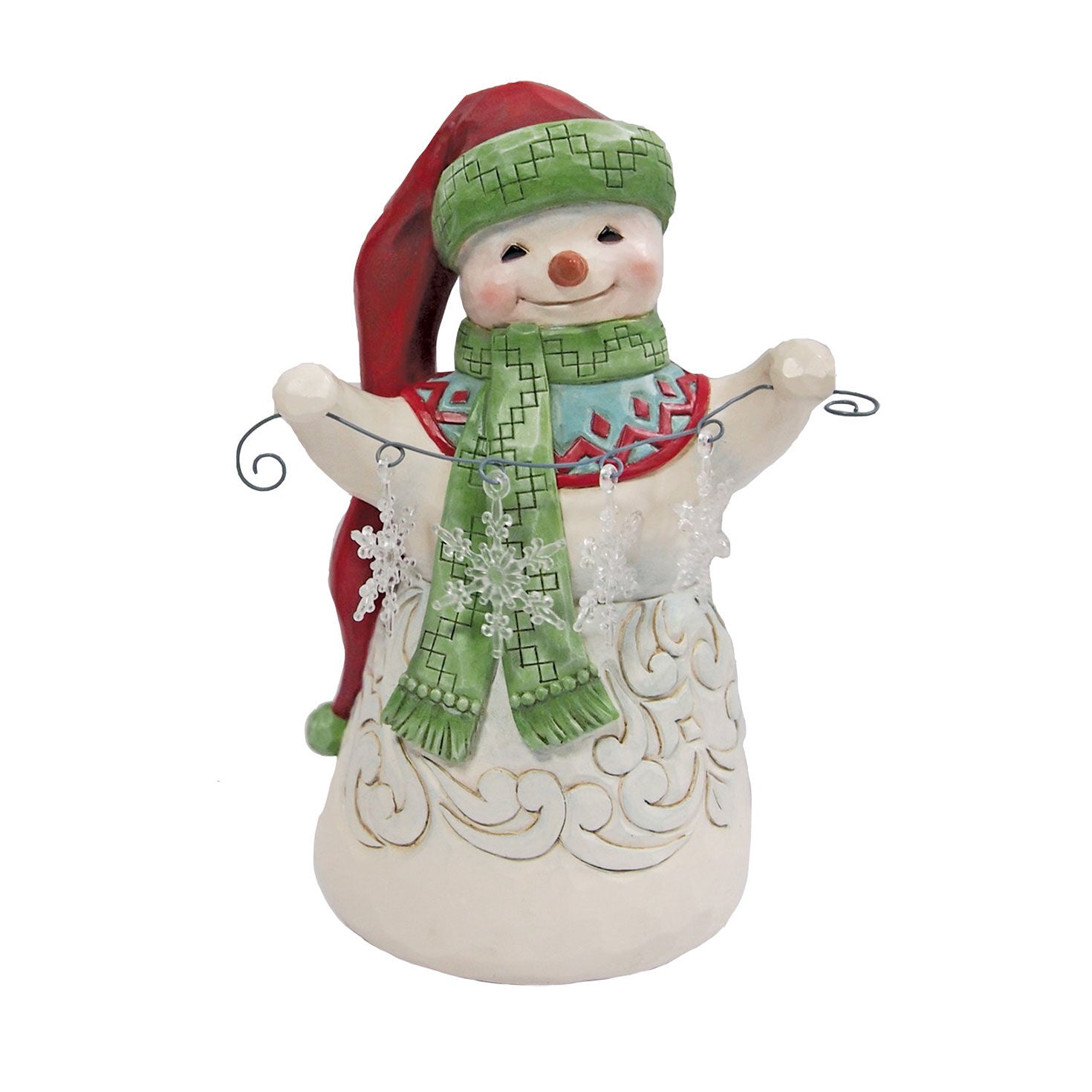 Jim Shore Snowman With Long Hat Figurine, 6.5"