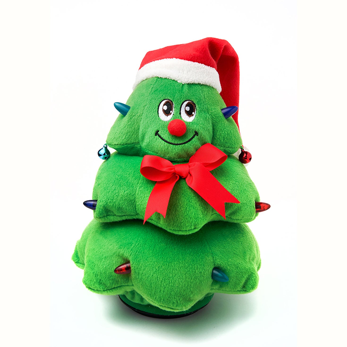 Cuddle Barn Rockin' Reggie Light-Up Musical Christmas Tree Plush With Motion, 11"