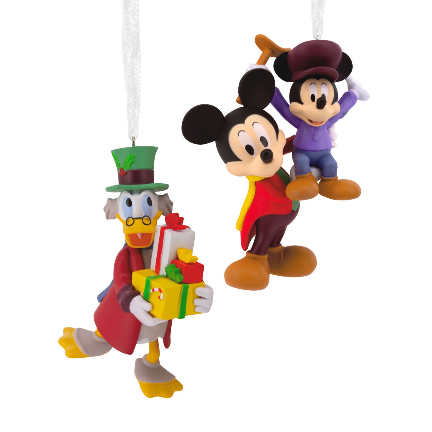 Disney Mickey's Christmas Carol Hallmark Ornaments  Set of 2