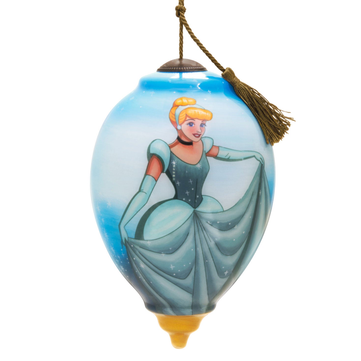 Disney Princess NeQwa Art Cinderella Hand-Painted Glass Hallmark Ornament