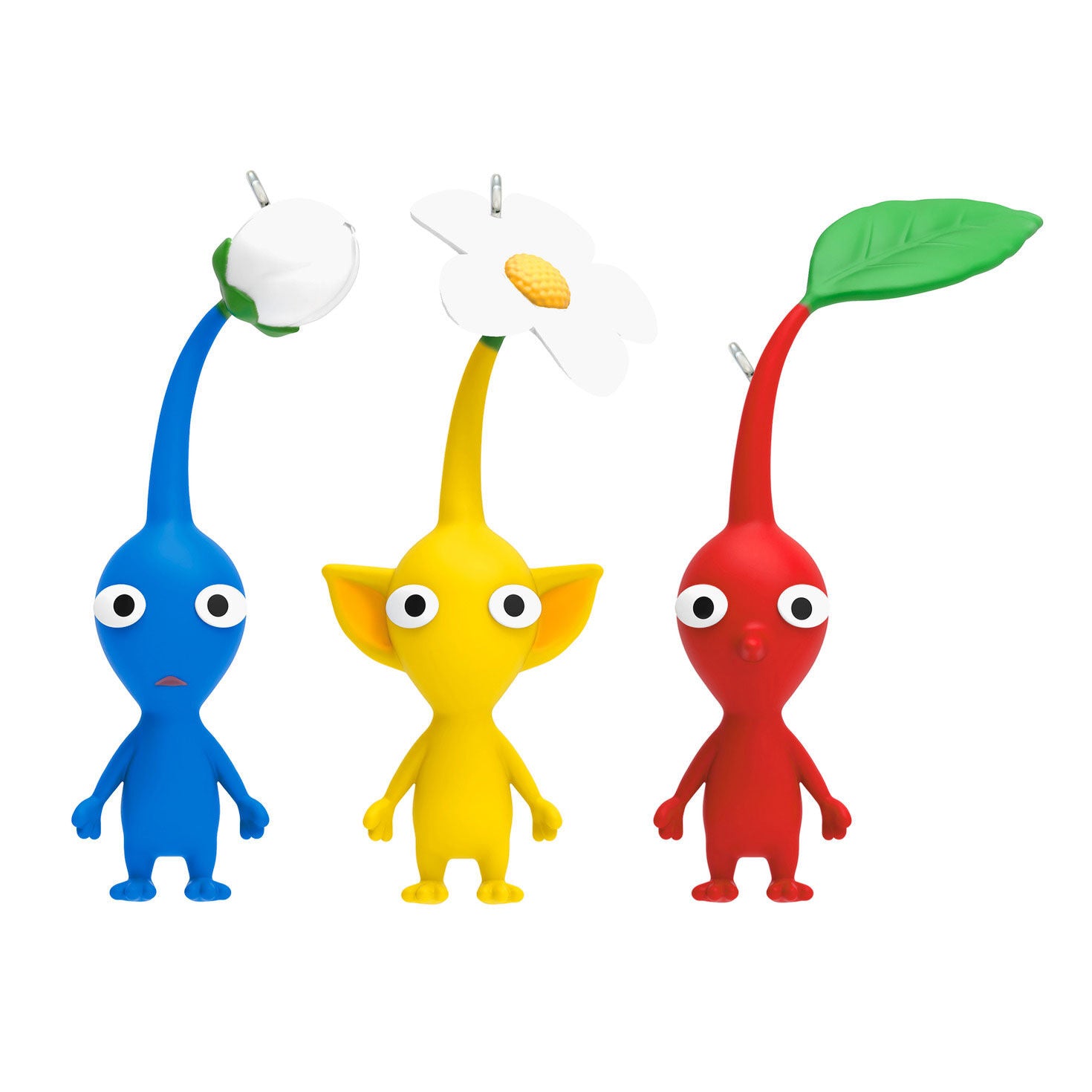 Nintendo Pikmin Red  Yellow  and Blue Pikmin Ornaments  Set of 3