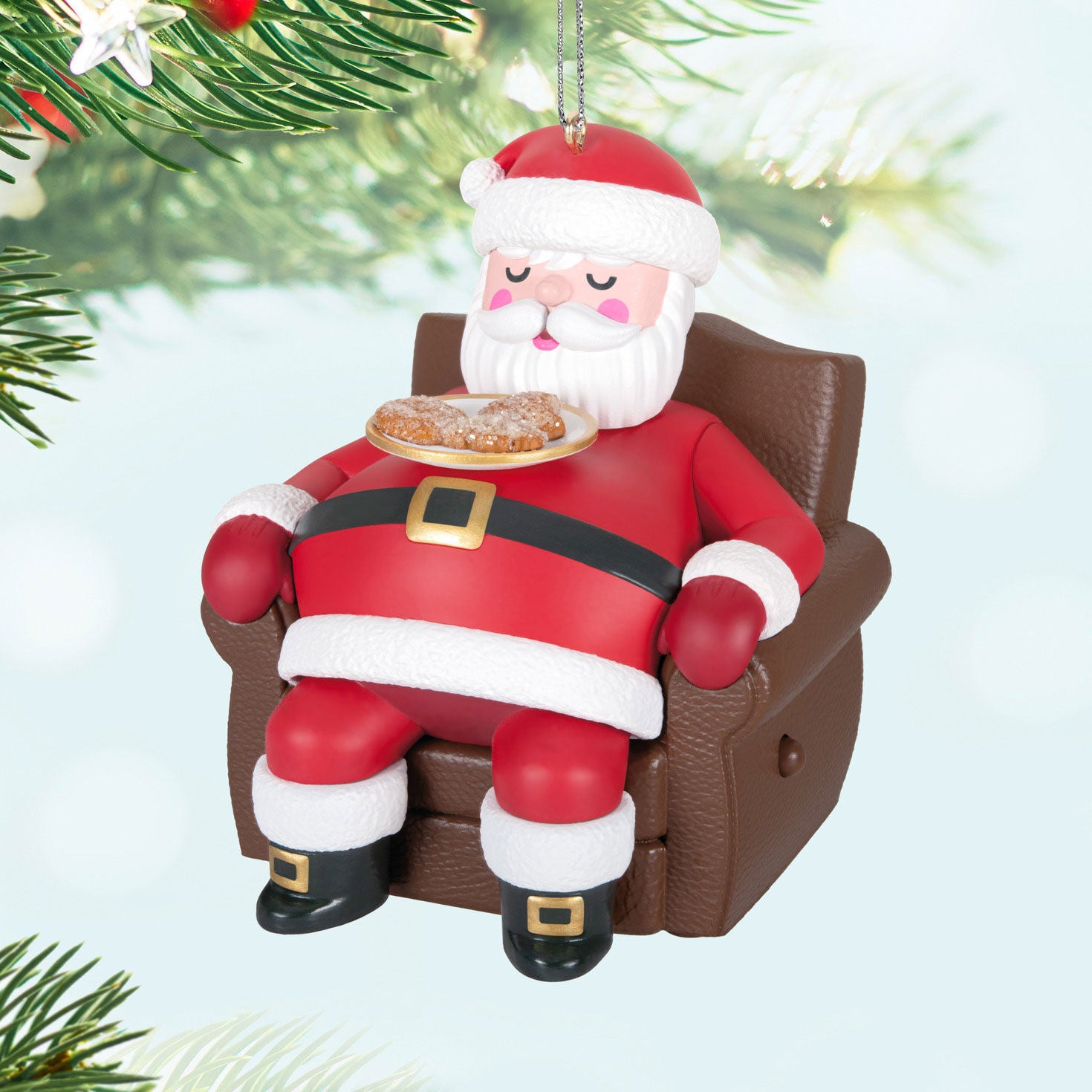 Snoring Santa Ornament With Sound and Motion