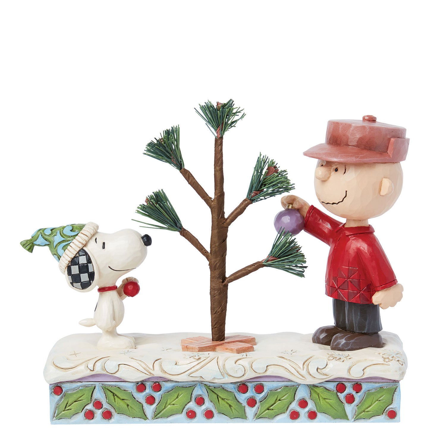 Jim Shore Peanuts Snoopy and Charlie Brown With Tree Figurine, 5.5"