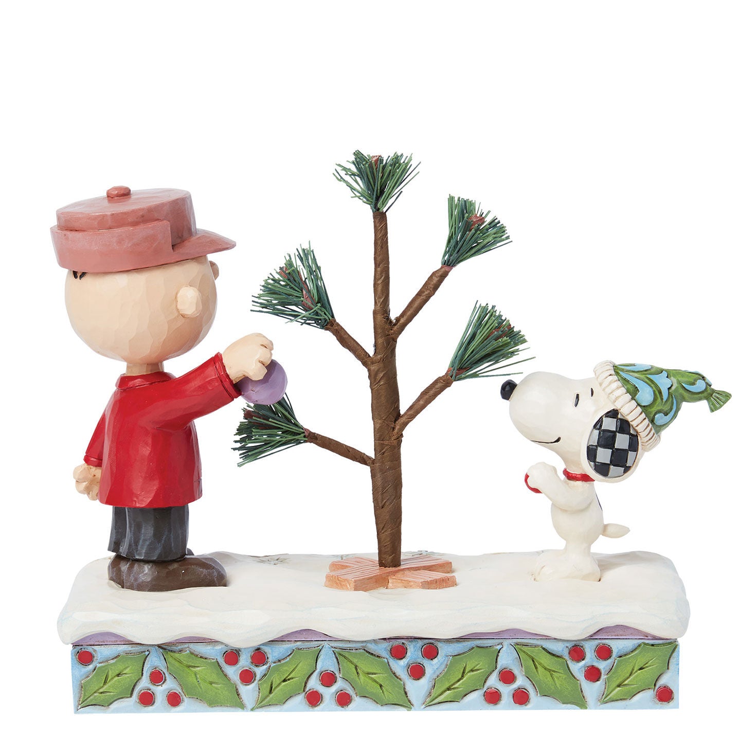 Jim Shore Peanuts Snoopy and Charlie Brown With Tree Figurine, 5.5"