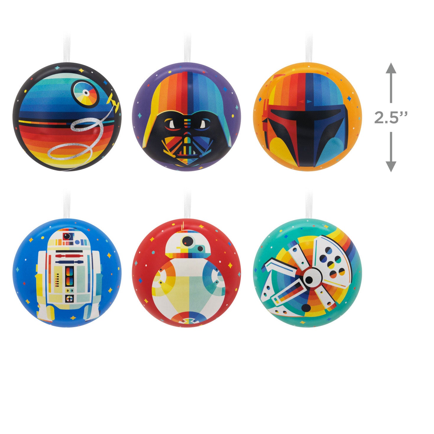 Star Wars Tin Ball Hallmark Ornaments  Set of 12