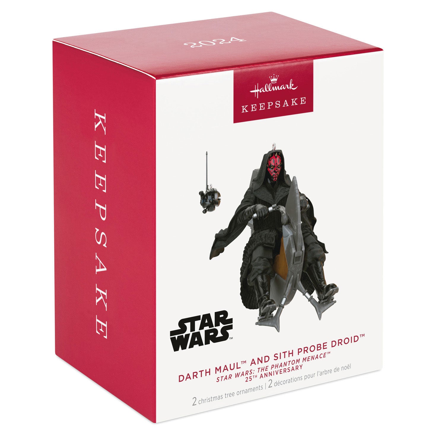 Star Wars: The Phantom Menace 25th Anniversary Darth Maul and Sith Probe Droid Ornaments  Set of 2